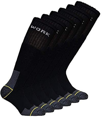 Fontana Calze, 6 paia di Calze da Lavoro rinforzate su punta e tallone mod. LUNGO misura 43/46