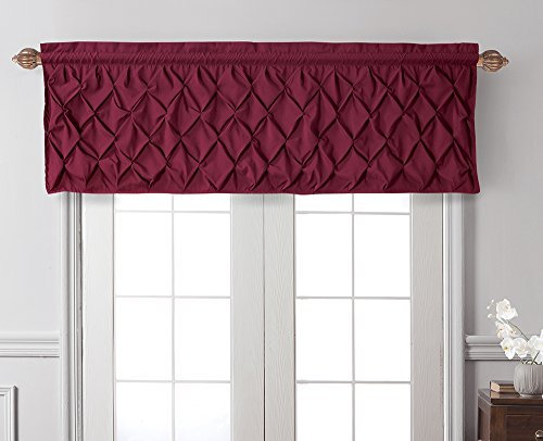 VCNY Home, Volant mit Stangentasche, modernes Wohnaccessoire, Burgunderrot (Carmen Burgundy), 152 cm x 51 cm