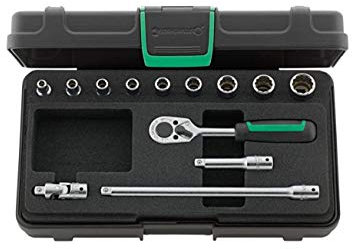 Stahlwille 96011304 Steckschlüsselgarnitur 13-teilig im robusten, stapelbaren ABS-Kunststoffkasten