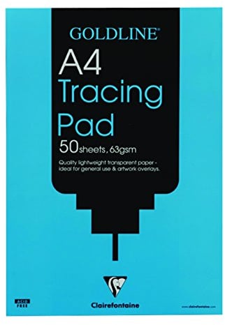 Clairefontaine - Ref GPT2A4Z - Goldline Popular Tracing Pad (Contains 50 Sheets) - A4 (210 x 297mm) in Size, 63gsm Paper, FSC-Certified - Suitable for Tracing Items