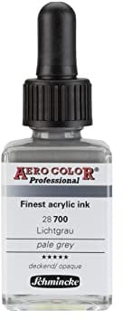 Schmincke - AERO COLOR® Professional, Lichtgrau, 28 ml, 28 700 023, feinst-flüssige, farbstarke Acrylfarbe für Acrylmalerei, Airbrush, Mixed Media