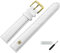 MARBURGER Uhrenarmband 18mm Leder Weiss Gold Glatt Mit Naht - Montage Set 1001820000220