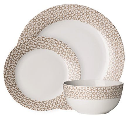 Avie Casablanca 12-Piece Dinner Set - Beige