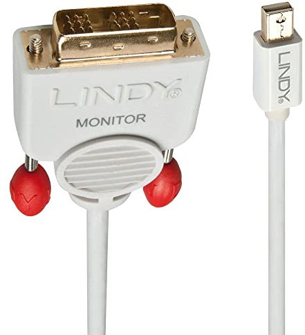 LINDY 3m Mini DisplayPort to DVI Cable, White