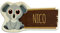 printplanet Türschild aus Holz mit Namen Nico - Motiv Koala - Namensschild, Holzschild, Kinderzimmer-Schild
