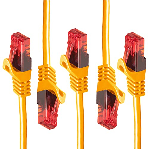 BIGtec 5 Stück – 10m LAN Kabel Netzwerkkabel Patchkabel Ethernet 2 x RJ45 Stecker High Speed orange kompatibel zu Cat.5 Cat.6 Cat.7 Cat.8 Switch Router Modem Patchpanel Access Point Patchfeld