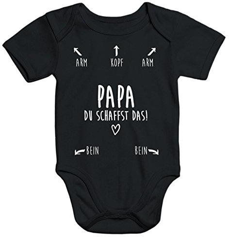 MoonWorks Baby Body Papa du schaffst das Kurzarm Babybody Bio-Baumwolle