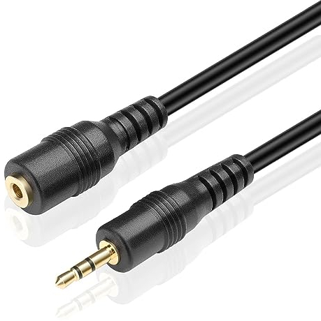 TNP 2.5mm Extension Cable (10 Feet) - Male to Female Adapter Extender Stereo Audio Sub Mini Subminiature Jack Adapter Wire Cord Plug Connector for Headset Headphone Microphone