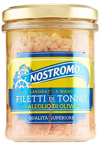 Nostromo - Filetti di Tonno all'Olio di Oliva, Qualità Superiore, Lavorati a Mano, 1 Vasetto in Vetro da 180 gr