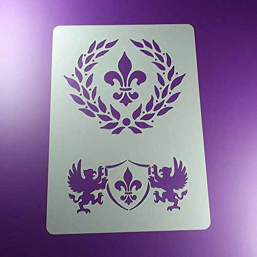 Schablone Vintage Fleur de Lis Wappen Heraldik - BO46
