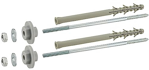 2 Vis de Fixation de Lavabo sur Mur Isolé avec Polystyrène 8x260 millimètres - Chevilles 10x200 millimètres NOYON & THIEBAULT
