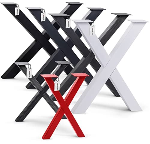 HOLZBRINK Tischbeine Metall Schwarz X-Form | Design Tischkufen/Tischgestell für Couchtisch, Esstisch, Schreibtisch, Sitzbank | 1 Stück Möbelfüße 30x43 cm
