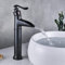 Robinet Salle Bain Lavabo Laiton avec Débordement Haut Robinet Mitigeur+Pop-up Automatique Lavabo Mitigeur Salle de Bain Noir