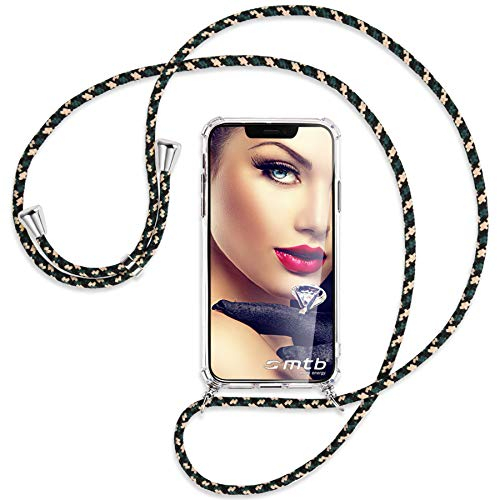 mtb more energy Handykette kompatibel mit Honor Play (6.3'') - Camouflage - Smartphone Hülle zum Umhängen - Anti Shock Full TPU Case