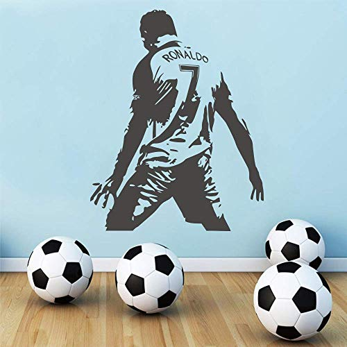 Fußball Spieler Cristiano Ronaldo Wandkunst Aufkleber Wandaufkleber Kindergarten Jungen Kinderzimmer Dekor Fußball Wandtattoos Sticker43 * 54 Cm