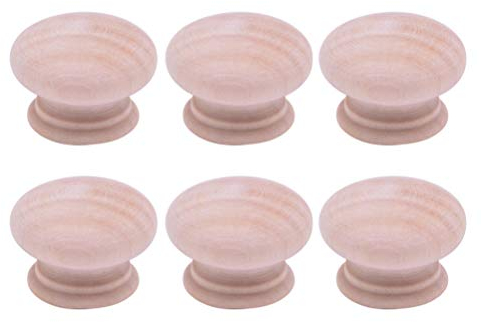 Healifty 15 Stücke Runde Holz Schubladenknopf Unvollendete Hardware Kabinett Einlochmontage Buche Kreiszugknopf Möbelgriff für Kleiderschrank Kommode Größe 1