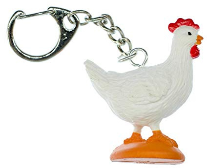 Miniblings Huhn Schlüsselanhänger Hahn Bauernhof Ostern Hühner | Robuster Begleiter für Tasche und Rucksack, ein Mitbringsel mit Charakter