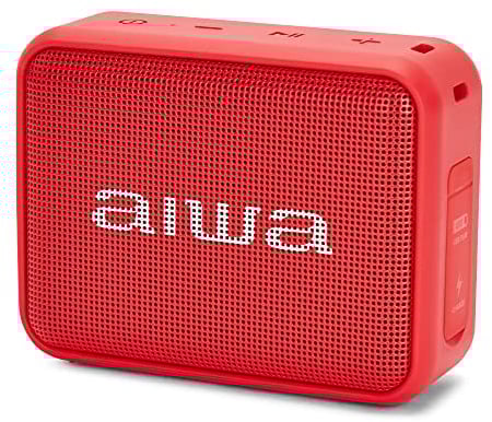 Aiwa BS-200RD: Altavoz Inalámbrico Portátil Bluetooth, True Wireless Stereo, Impermeable. Color: Rojo