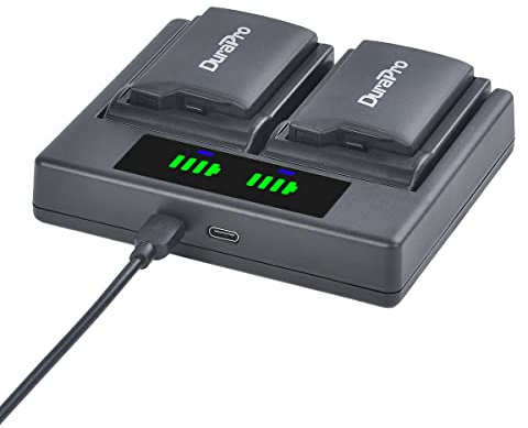 2Packs PSP 110 Battery + LCD Dual USB Charger with Type C Port for Sony PSP 1000 (1001, 1002, 1003, 1004, 1005, 1006, 1007, 1008, 1010), PSP Fat