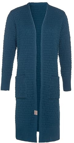KNIT FACTORY - Jaida Lange Strickjacke | Damen Strickjacke - Cardigan Damen - Lange Strickjacke aus wolle - Grobstrickjacke für Damen - Mit Taschen - Wadenhöhe