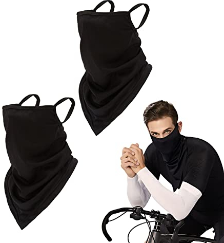 ZWZNBL 2 Pack Unisex Bandana Face Mask Scarf Balaclava Neck Gaiters Dust Cloth Washable Wind Motorcycle Mask Women Men UV Protection Reusable Breathable Cover Outdoor Cycling Ear Loops Stretchy Rave