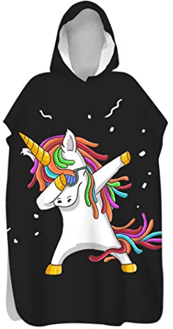 FANSU Surf Poncho Mikrofaser Handtuch Umziehhilfe Strand Badeponcho Strandtuch mit Kapuze Duschtuch Schnelltrockend Bademantel Poncho Handtuch für Erwachsene Kinder