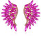 EVER FAITH Pendientes Mujer Cristal con Diamantes de Imitación en Forma de Marquesa de Ala de Ángel para Niñas Violeta Rojo Tono Dorado