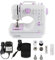Nähmaschine für Kinder & Anfänger, 12 Stichmuster, Mini Nähmaschine mit Fußpedal, Strom und Batteriebetrieb, Zuhause und unterwegs ideal, LED Licht, Vor- & Rückwärtsautomatik (505 (weiß))