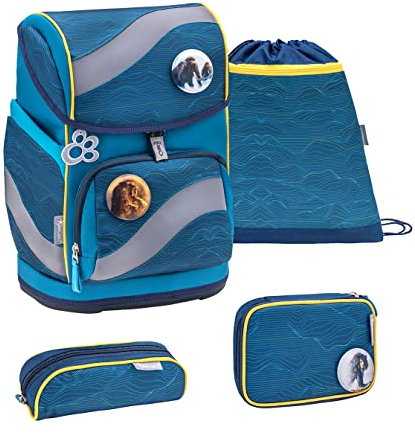 Belmil 405-51 Schulranzen Set 4 - teilig (Waves Orange 2)