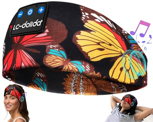 LC-dolida Schlafkopfhörer Bluetooth Schlafen Kopfhörer, Kabellos Sport-Kopfhörer Stirnband 15+ Stunden Lange Spielzeit Leichte Schlafstirnband mit HiFi-Stereo,Ergonomisch Tech Gadgets