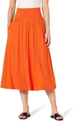 Amazon Essentials Damen Midirock aus Jersey zum Hineinschlüpfen, 66,0cm Länge