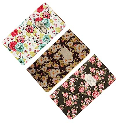 NUOBESTY Notizbuch Hardcover Blumeneinband Tagesplaner Braunes Papier Tagebücher Schreibblock Kinder Studenten Zufälliges Muster