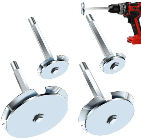 TVIOX PVC Fitting Saver, 4Pcs Pipe Reamer Tool for Removing SCH 40 from Hub, 1-1/2 in, 2 in, 3 in, 4 in Head, Bit Socket Saver Set for PVC Plumbing, Fits 1/2 Variable Speed Power Drill