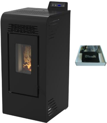 Stufa a pellet ventilata Luisa 9 Stagna 8,74 Kw Nera 4 Stelle 83,7 m2 Riscaldabili On Fire Line (Stufa + Modulo Wifi)