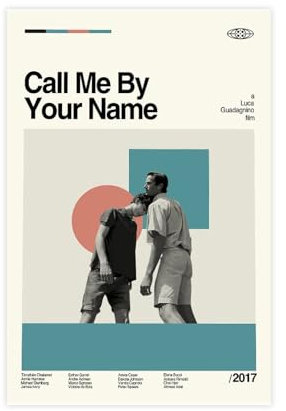FrySky Filmposter Call Me by Your Name auf Leinwand, Poster, Wandkunst, Dekor, Bild, Gemälde für Wohnzimmer, Schlafzimmer, Dekoration, ungerahmt, 30 x 45 cm
