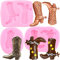 RFGHAC 3D Boot Silicone Moulds Cowboy Boot Fondant Mould for Cake Decorating Cupcake Topper Candy Polymer Clay Chocolate Gum Paste Set of 3