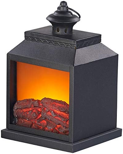 Carlo Milano LED-Kamin mit Batterie: Elektro-Deko-Kamin mit Echtflammen-Optik, Versandrückläufer (LED-Elektro, ohne Heizfunktion, Flamme)