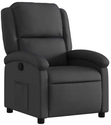 vidaXL Relaxsessel Echtleder Schwarz