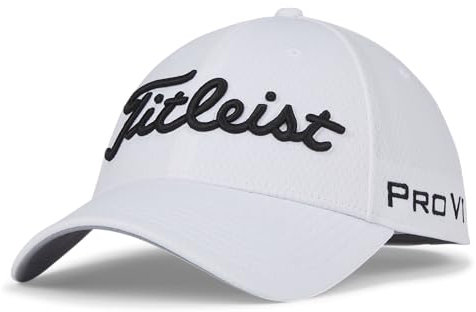 Titleist Tour Elite Golf Cap, White/Black, Fitted