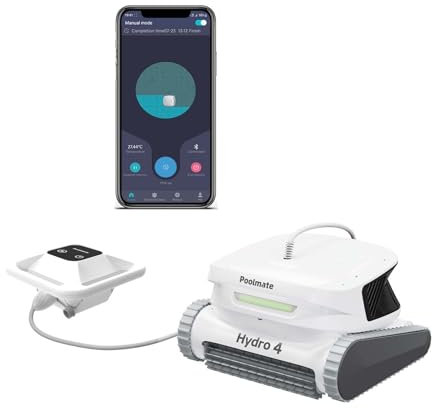 Poolmate Hydro 4 Cordless Robotic Pool Cleaner for All Pool Types, Battery Powered Robot Pool Vacuum, 210 Min Battery Life, Smart WiFi & Bluetooh App Control, Complete Wall & Waterline Pool Cleaning