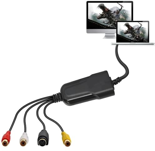 USB 2.0 Audio Video Grabber, VHS Digitalisieren Gerät Konverter Audio Video Capture Card, Alte VHS DV Hi8 DVD VCR zu Digital-Konverter