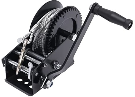 WOLEGM Handseilwinde, Hand Dual Gear Winde mit Drahtseil 10m 33ft Stahlseil Zugkraft Horizontal 3500 lbs und Vertikal 1700 lbs Seilwinde Hand