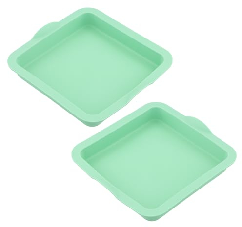 volumoon 2 Piezas Molde para Tartas, Molde Silicona Bizcocho, Molde cuadrado para Tartas, Antiadherente Moldes De Silicona Para Horno, Reutilizables para Pasteles en Capas, Tarta de Queso