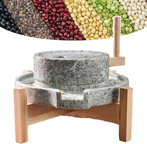XBDLYQBD Hand Grain Mill Stone Grinder, Wet Dry Cereal Bluestone Mill for Home Kitchen, Food Wheat Berry Rice Mill, Bean Seed Spice Pulverizer