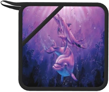 Animale dei delfini, Presine, Presine da cucina in silicone anti-caldo, resistenti al calore