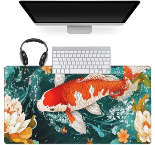 Koi Tapis de Souris XXL 1600 x 800 mm, Tapis de Souris Animal, Tapis de Souris Gamer Résistant à l'eau et Antidérapant, Améliore la Vitesse et la Précision, Tapis Souris pour Bureau, Gamer, PC qw543