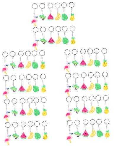 PRETYZOOM 60 Stk Kokosnussbaum Schlüsselanhänger the summe hawaii thera-bänder für opa weihnachten bescherung Sommer Schlüsselanhänger dekorativer PVC-Weichkleber