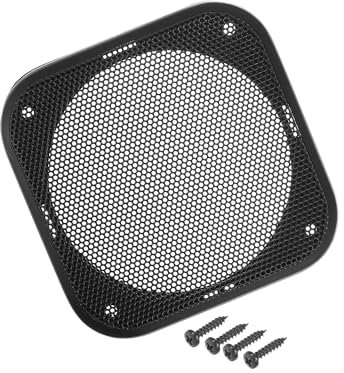 Motoforti Universal 4 Car Speaker Grills Cover Mesh Square 4 Inch Audio Speaker Subwoofer Guard Protector Case with Mounting Screws ABS Black - Pack of 1 Long-lasting
