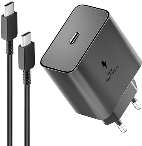 Chargeur 45W Super Charge Rapide pour Samsung Galaxy S25,S24+,S24 Ultra,S23+,S23 Ultra, S22,S21,Note20,A54,A53,Z Fold5,Flip5,Fold4,Tab S8 Ultra,Prise Secteur USB C Adapteur avec 2m Câble USB C