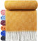 STTS International Wolldecke 100% Schurwolle Wohndecke 140 x 200 cm Tagesdecke Schurwolldecke Woll-Plaid Tirol in vielen Farben erhältlich (Senf (D-V))